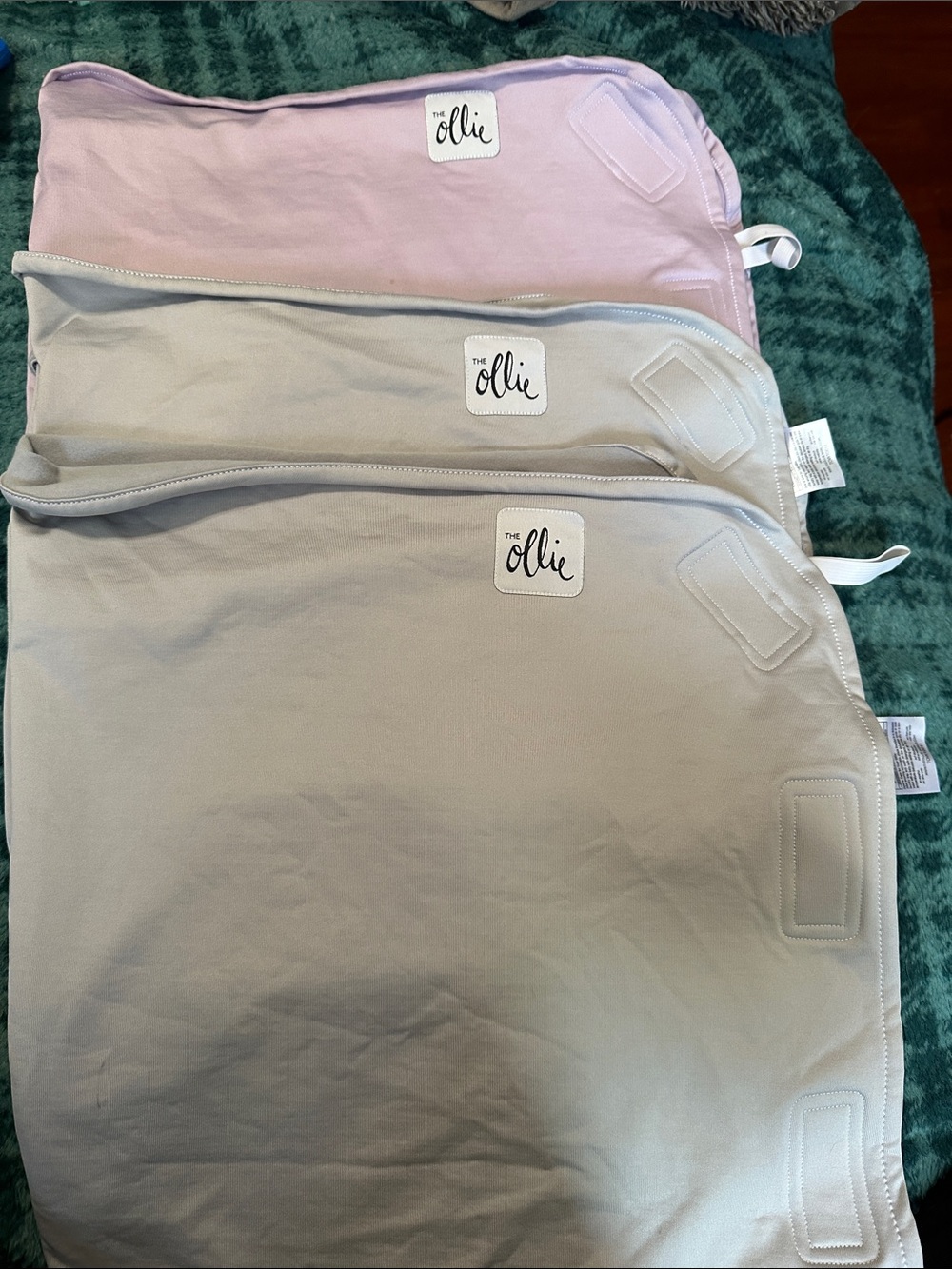 The Ollie Soft Swaddle Set - Pink & Light Gray